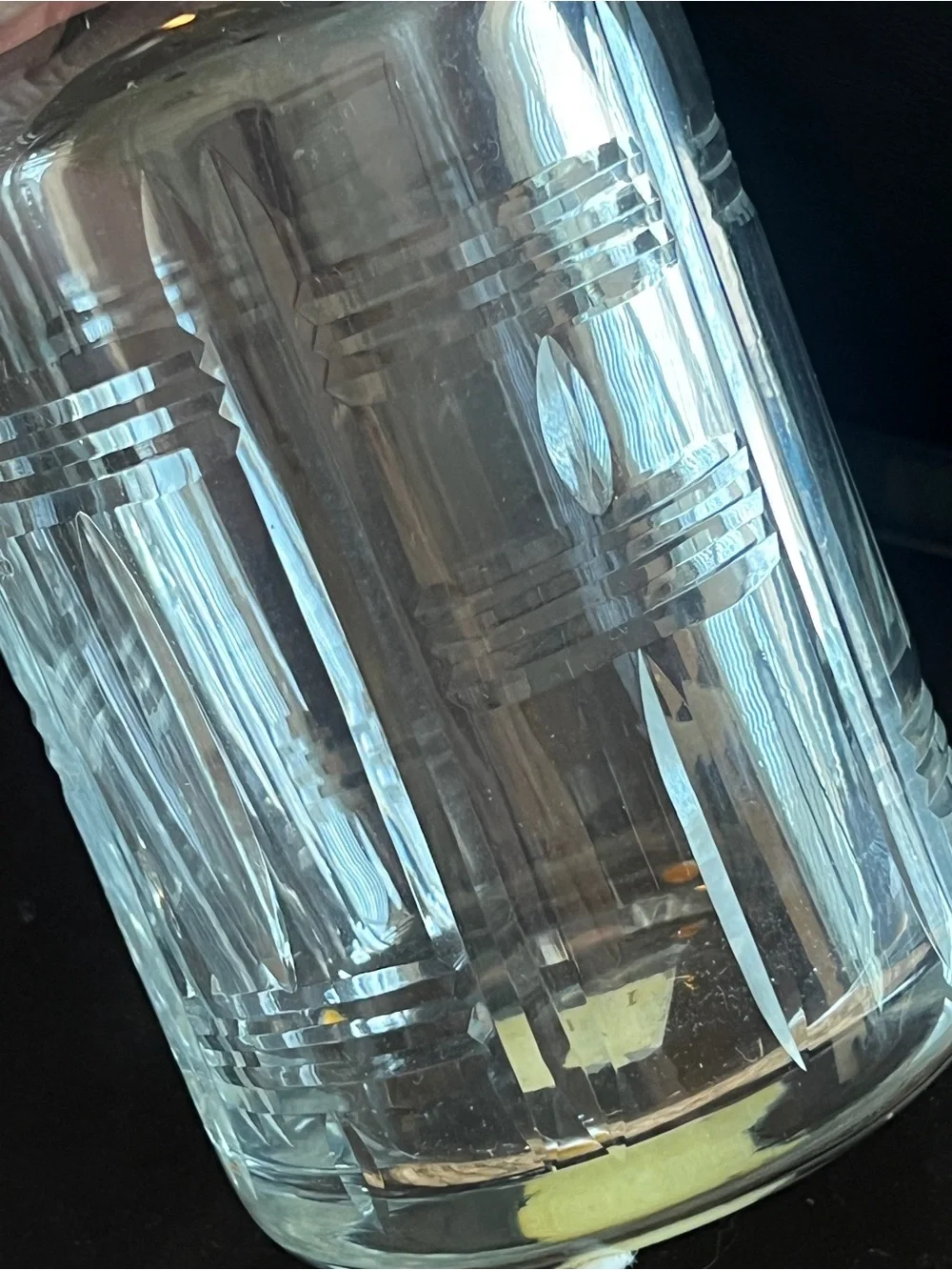 vintage hand crafted plaid crystal decanter from Crystal Clear Industries